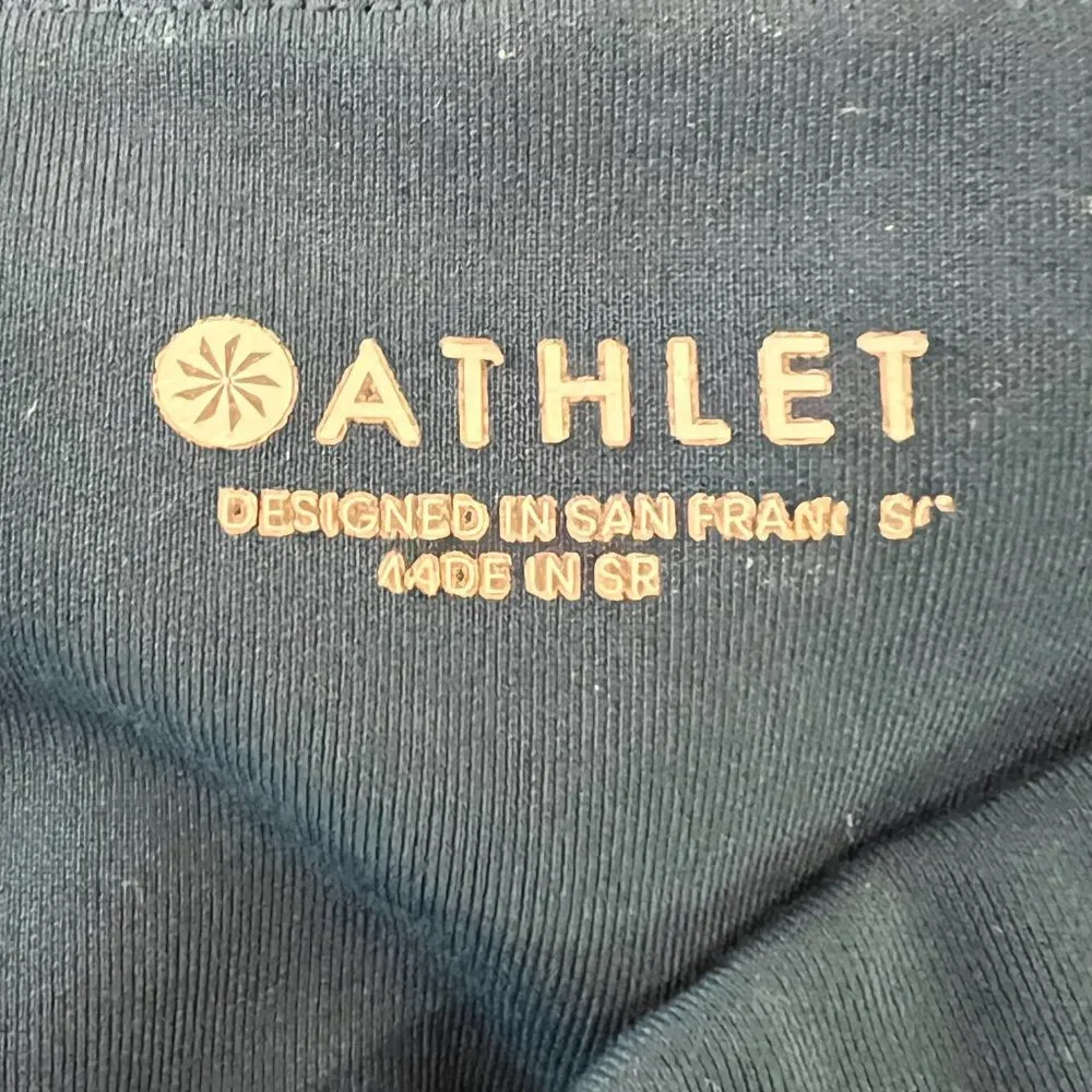 Athleta All‎ In Crop Cropped Capri Leggings Side Pockets Teal Women's No Size